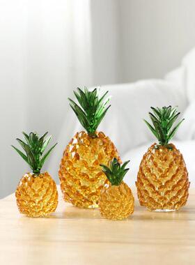 创意水晶凤梨迷你凤梨精致摆件客厅酒柜电视柜轻奢家居装饰品礼品