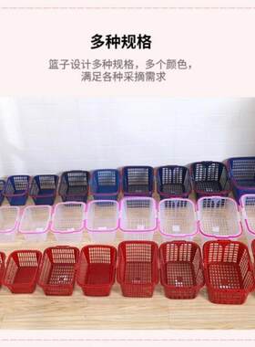 水果采摘篮塑料手提长方形杨梅篮子草莓李子葡萄筐猕猴桃子樱桃篮