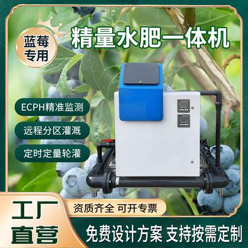 主路式水肥一体机蓝莓草莓专用滴喷灌精准施肥调酸机ECPH远程控制