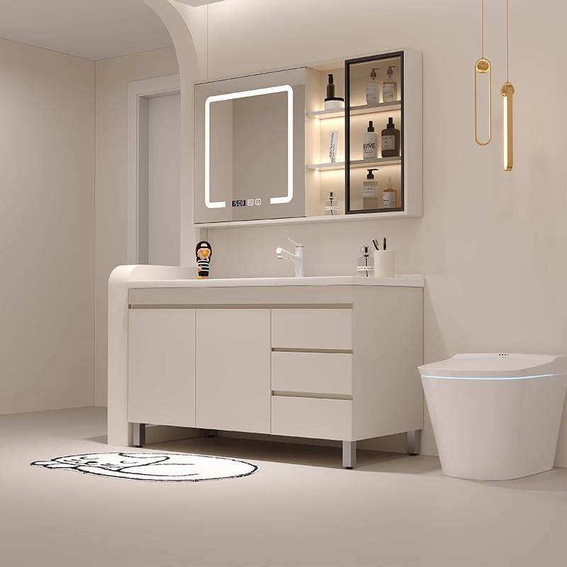 鹏音1.4米落地洗漱台一体陶瓷盆130cm洗手盆柜组合120公分浴室面盆柜