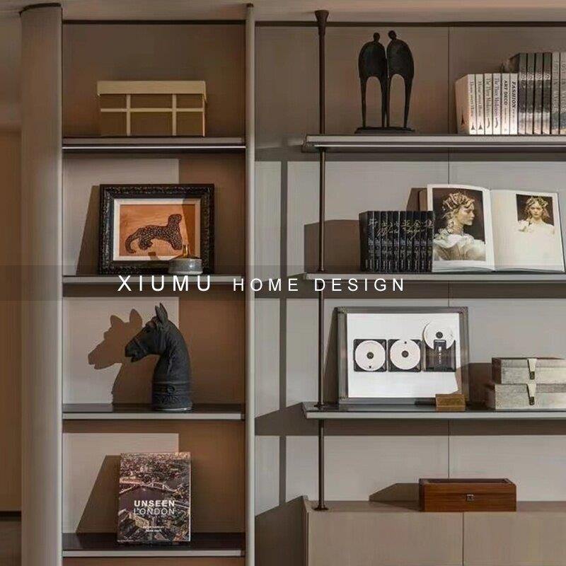 简约现代样板间书房书架装饰摆饰搭配组合样品屋展示中心办公区展
