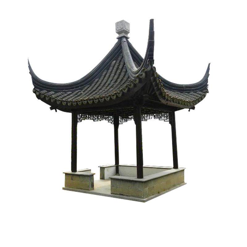 仿古重檐四角亭菠萝格实木凉亭东方古韵仿古园林古建实木重檐亭