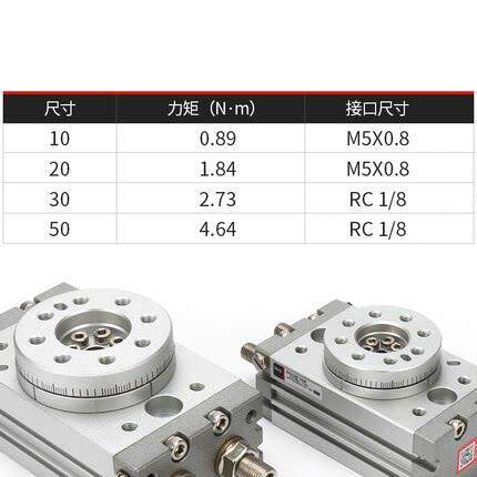 SNS神驰气动摆动回转旋转气缸MSQB10A20A30A50A70A100A可调190度