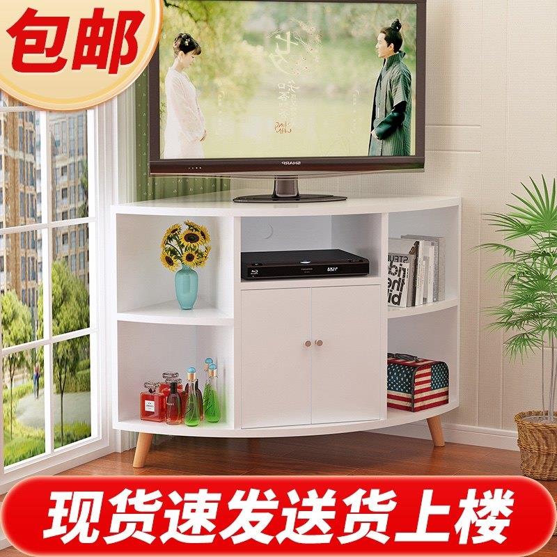 三角柜带门转角柜简约经济型边柜拐角边柜现代墙角电视柜组合储物