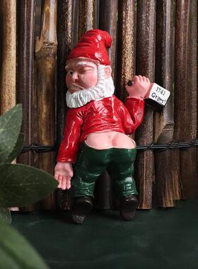 直销新款跨境小矮人树脂工艺品摆件 恶搞醉酒花园侏儒微景观装饰