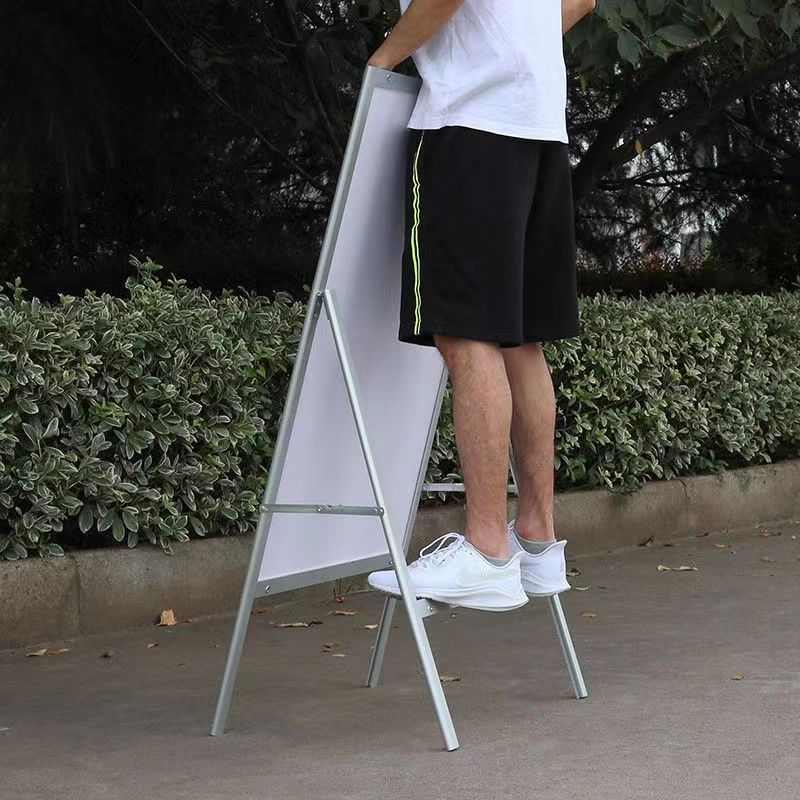 可调尺寸加厚铝合金A型海报架KT板插画展板支架宣传栏广告落地广