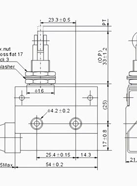 凯基特KJT-D4MC-5020-N/WY D4MC系列微动开关1开1闭行程限位开关
