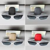 Sunglasses Clip Magnetic Car Glasses Visor Cowhide Case Sun