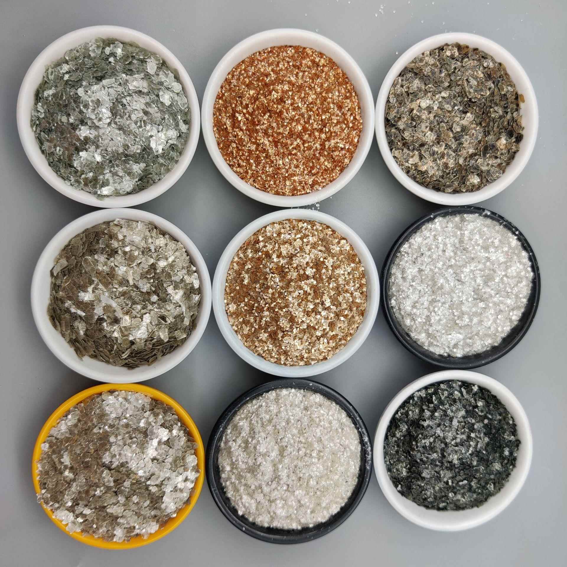 耐高温防火涂料外墙涂料真石漆岩片不规则美甲岩片云母片