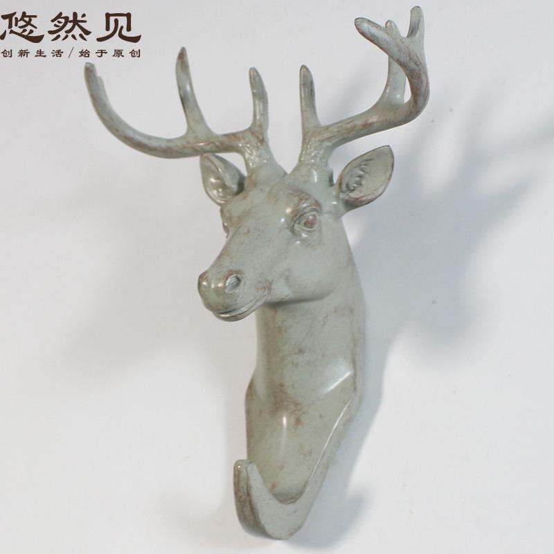 新款直销北欧风鹿头壁挂酒吧墙面装饰挂衣钩玄关创意新奇特家居动