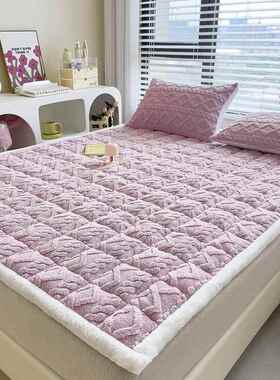 冬加绒加厚牛奶绒垫床软垫保暖褥子薄垫单人生宿学舍床sas褥床护