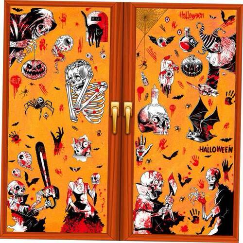 Halloween decoration skull window sticker static sticker万圣