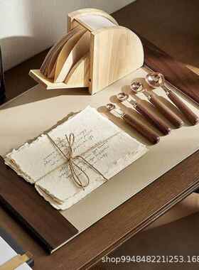 书房书法主题装饰摆件书桌办公桌皮质写字板桌垫样板间售楼处酒店