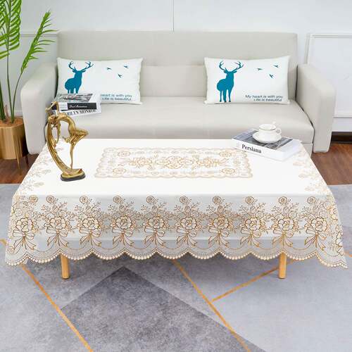 茶几桌布防水防油餐桌布客厅欧式家用奢华免洗北欧防滑pvc蕾丝垫