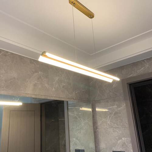 极简饭厅吊灯2025年新款双面发光一字长条吧台办公室餐桌茶室吊灯