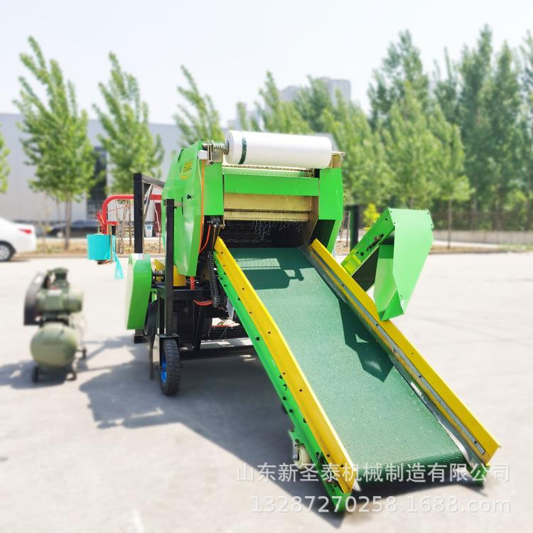 青贮饲料打捆包膜机70型畜牧牛羊养殖青储饲料打包机包膜一体机
