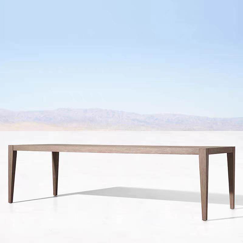 户外简约做旧防腐柚木桌椅庭院露天室外休闲长桌花园实木防水家具