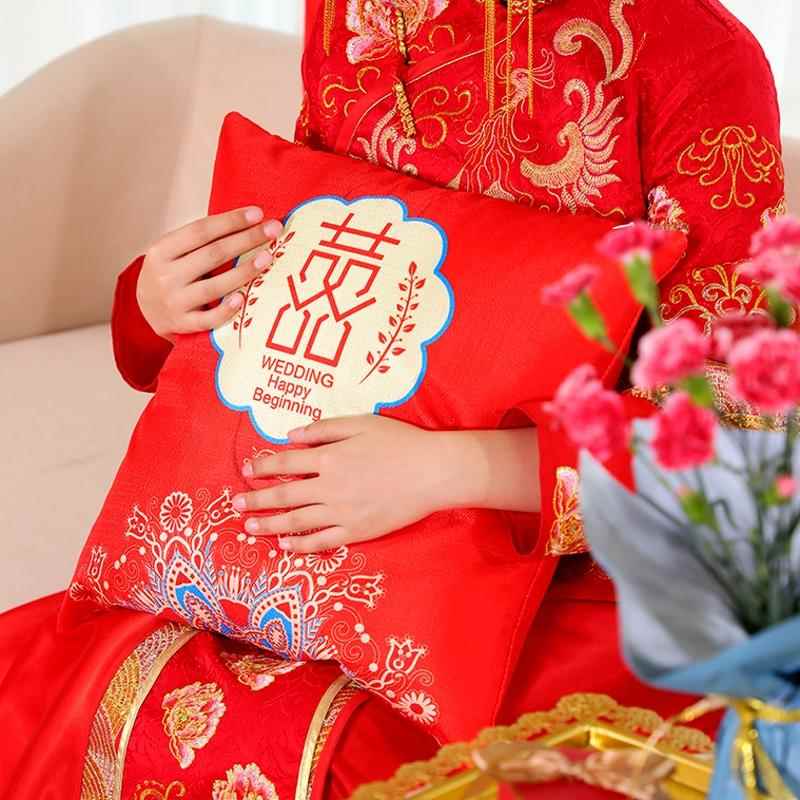 结婚抱枕坐垫腰靠婚礼婚房床头沙发客厅车靠垫含枕芯靠枕婚庆礼物