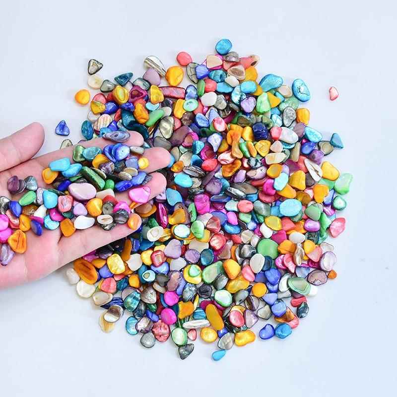彩色贝壳碎片散粒沙滩彩色天然不规则装饰材料工艺手工马赛克