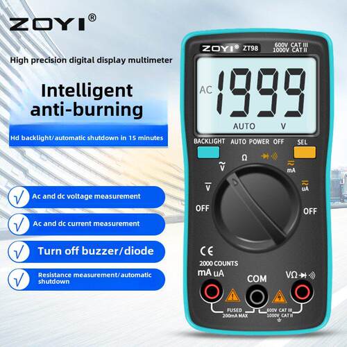 中易Zoyi Zt 980k手持式自动量程数字手持式高精度数显万用表