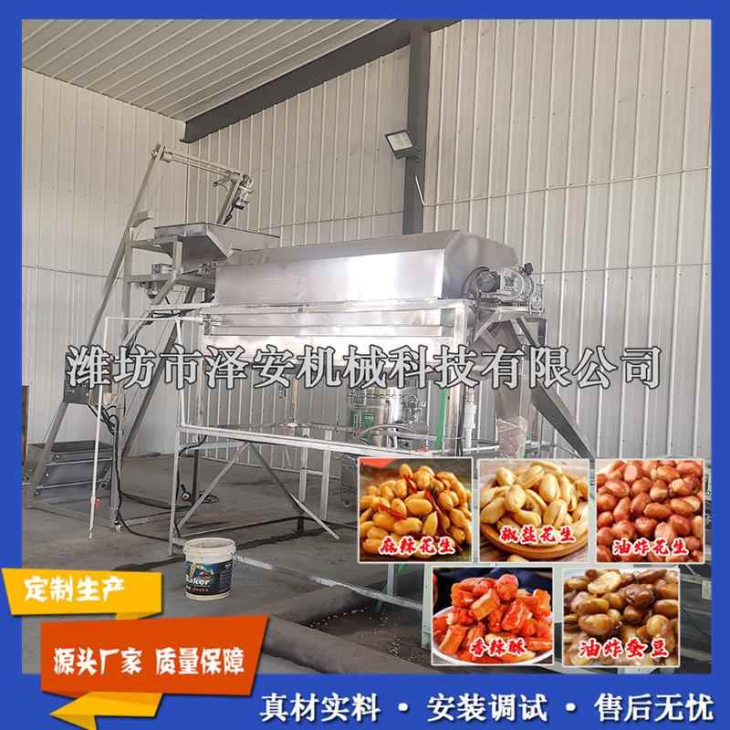 厂家供应 麻辣花生设备 酒鬼花生产线 花生米油炸机 蚕豆油炸锅