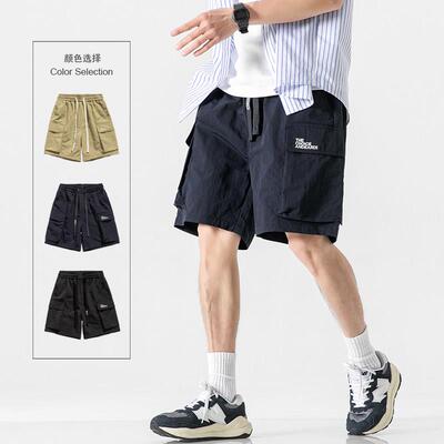 日系覆古工装短裤男夏季山系cityboy五分裤宽松街头五分裤休闲裤