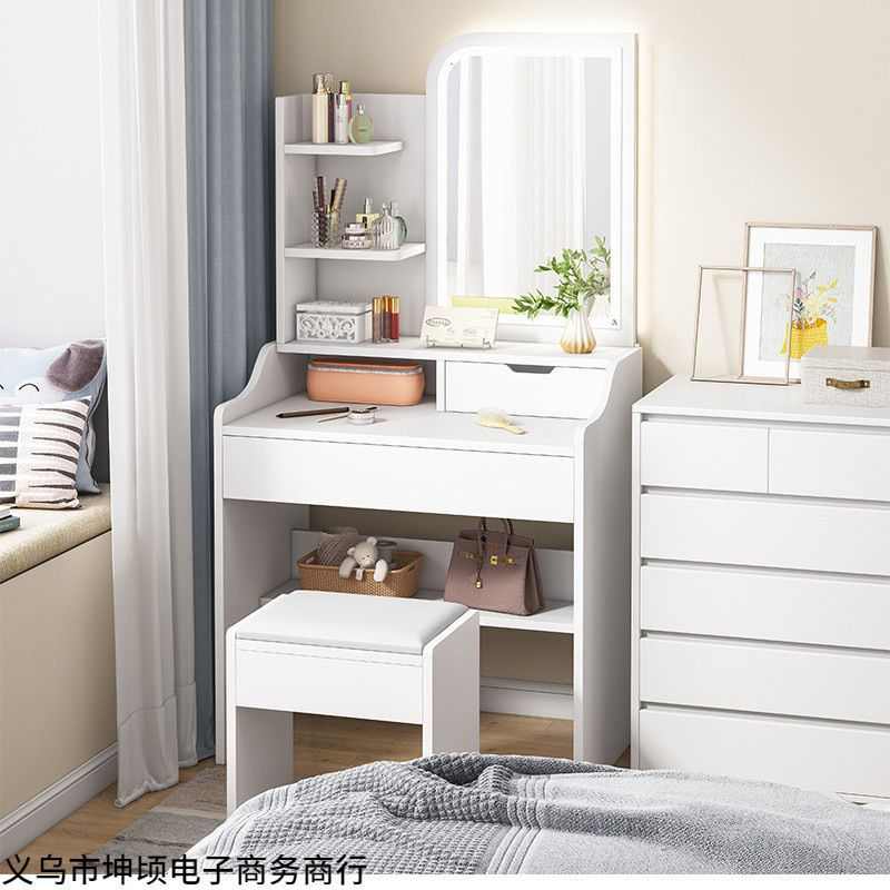 化妆桌梳妆台卧室小户型现代简约收纳柜一体网红极简风化妆台