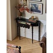 隔法式 复古实木玄关柜入户对门小户厅型断柜413黑色客走廊边正柜