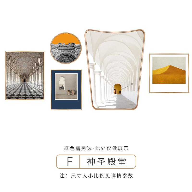 高档现代三联客厅墙沙发背景挂画美式壁画晶瓷画画轻风奢装饰北欧图片