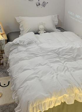 高档ins简灰色时尚潮寝流床上用品四件约套三男女室床单被套床笠