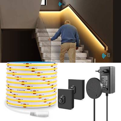 3m/5m/10m 24V COB LED灯带便携式可移动红外感应带背胶软灯带