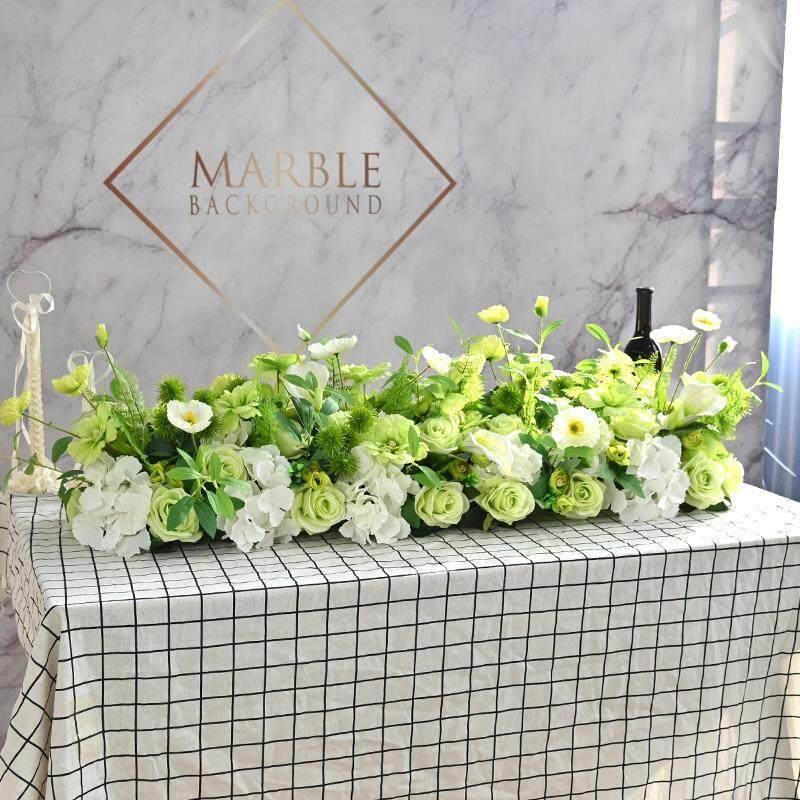 西餐厅餐桌装饰品摆件宴会长餐桌花摆花桌花仿真花会议桌假花摆设