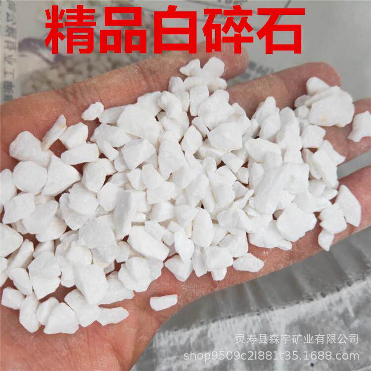 白色石子园林景观用白色砾石白色鹅卵石水磨石地面用白石子