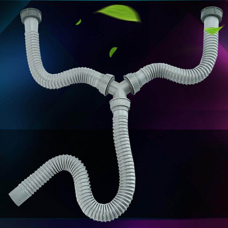 简易三通下水管带头简易三通下水管 防臭下水管 台盆面盆下水器