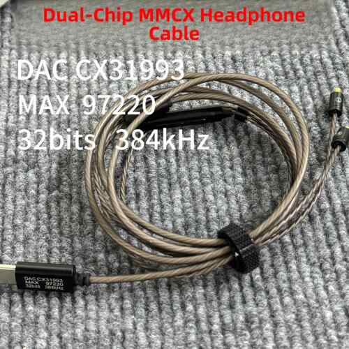 双芯片Cx31993+97220解码Type-C端口耳机升级线Mmcx引脚三按钮线