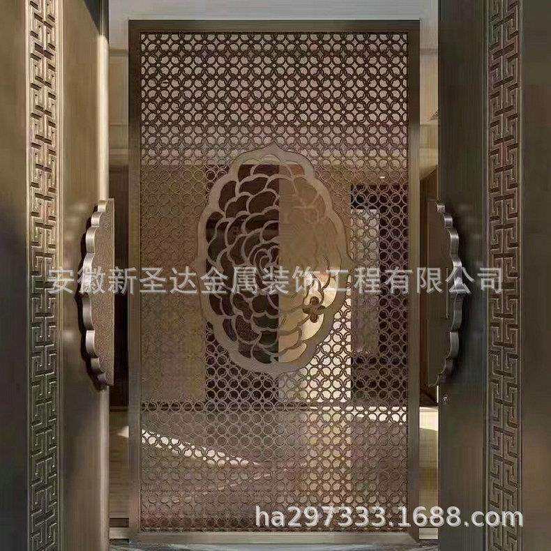 安徽合肥艺术屏风 金属艺术不锈钢屏风 售楼部别墅屏风制作厂家