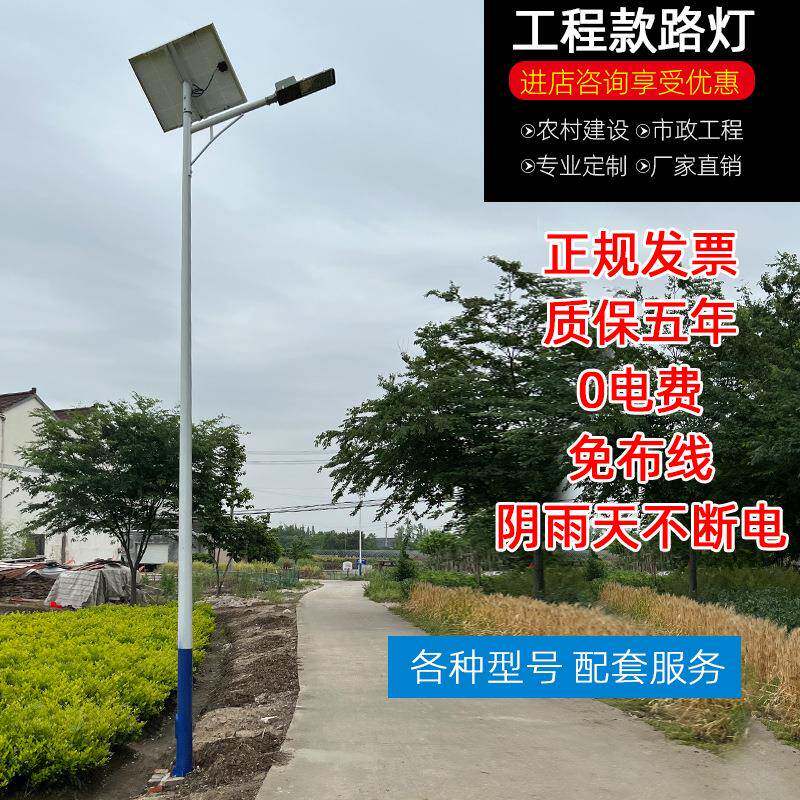 太阳能路灯户外灯6米5新农村LED工程超亮8大功率庭院灯高杆灯照明