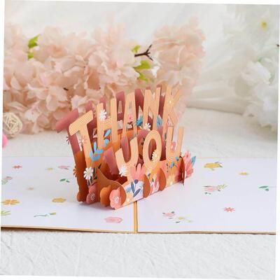 3d thankyou card thanksgiving贺卡英文感谢卡片立体thank you