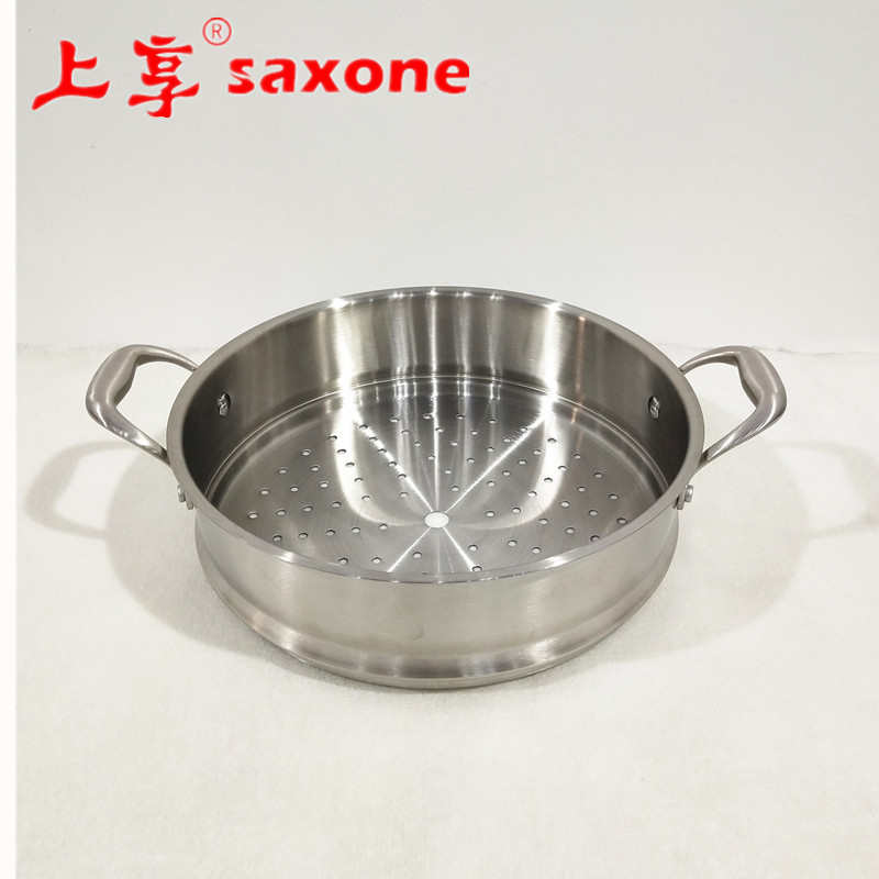 礼品家用不粘锅蒸锅加厚304三层 蒸锅加工不锈钢双耳定制厨房批发