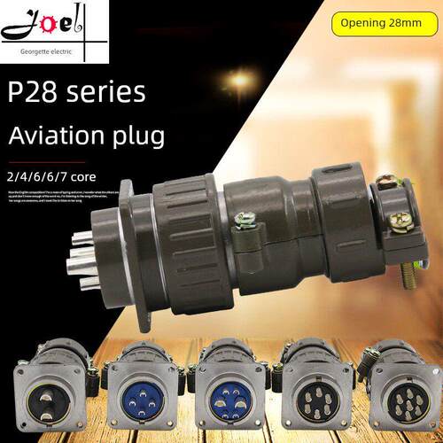 圆形连接器P28航空插头插座插入对接型2核4核6核7核P28K3Q