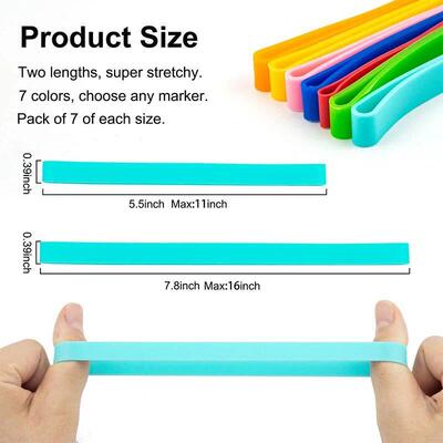 10PCS Silicone Rubber Bands Large Multicolor Elastic Rubber
