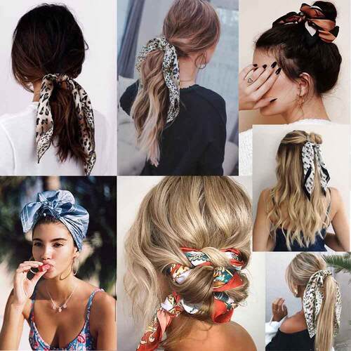Haimeikang 60*60cm Square Silk Scarf Women Headband Fashion