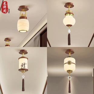 新中式楼梯长吊灯复式楼别墅旋转楼梯间吊灯中国风餐厅吧台灯具
