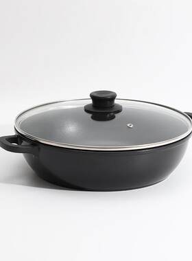 厂家直供复底火锅盆火锅店用韩式浅汤锅商用精铁火锅定 制