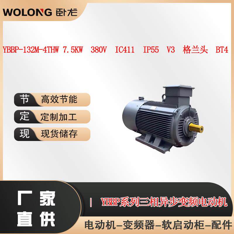 YBBP-132M-4THW 7.5KW 380V IC411 IP55 V3 格兰头 BT4