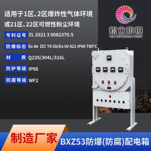 厂家直销现货供应配电箱BXZ53系列防爆防腐碳钢ExdllC配电箱