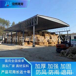 户大型电动推雨棚电动伸缩工厂拉通道遮阳蓬叠物外流移动仓储折帐