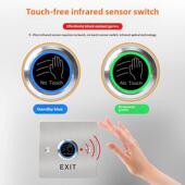防水红外传感器门禁控制开关86不锈钢面板免触摸柱自动门覆位退出