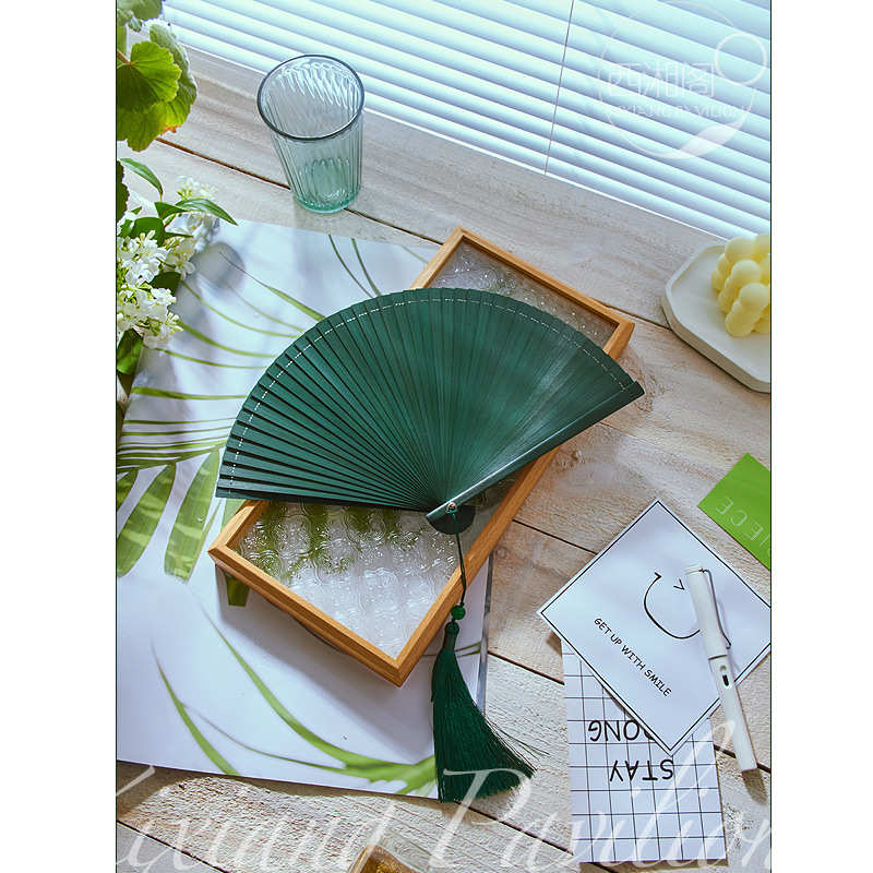 中国风全竹扇子折扇镂空古风男女士折叠扇手工小5寸舞蹈黑