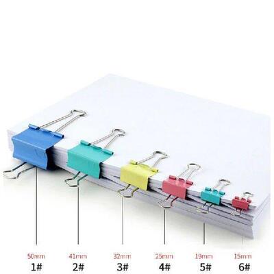 60 Pcs Paper Clip Foldback Metal Binder Clips Colorful Grip
